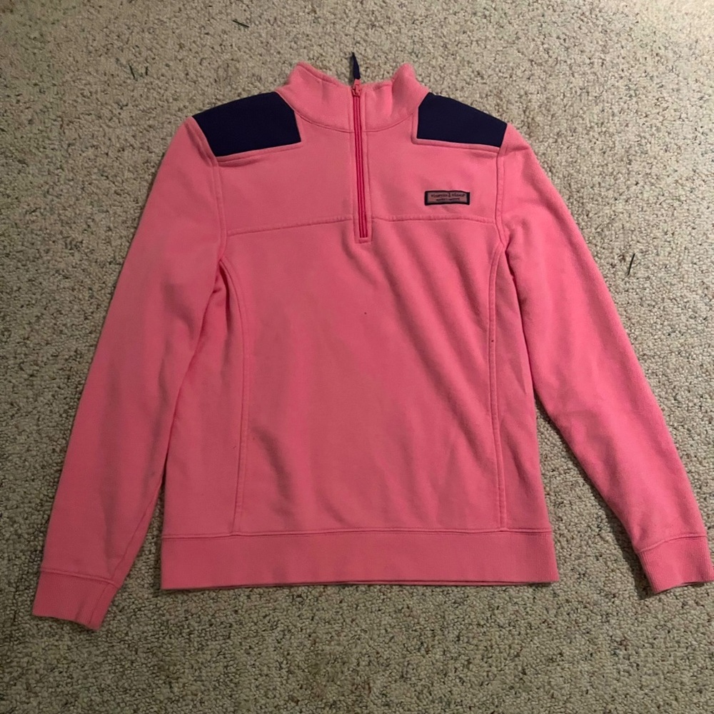 VINEYARD VINES 💖 SHEP SHIRT x ZIP UP • WOMENS SIZE- XS • COLOR- PINK NAVY BLUE